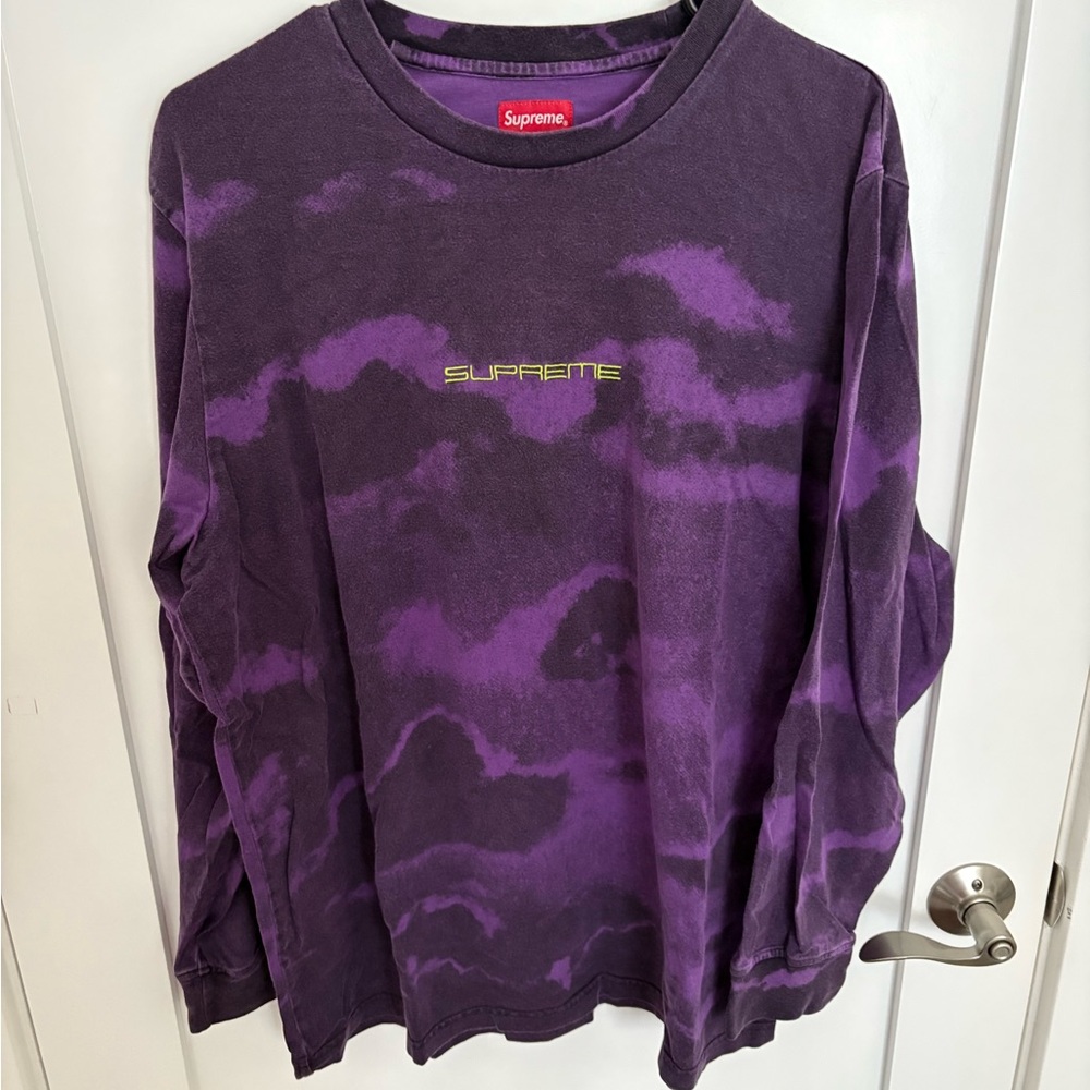 Supreme Purple Tie-Dye Long Sleeve Shirt